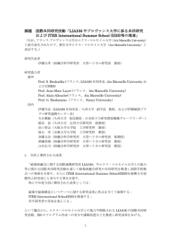 課題 国際共同研究活動「LIA336 やプロヴァンス大学に係る共同研究