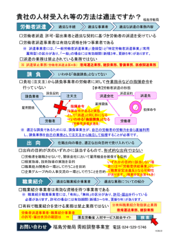 貴社の人材受け入れ等の方法は適正ですか？
