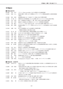 卒業論文 - 滋賀県立大学環境科学部