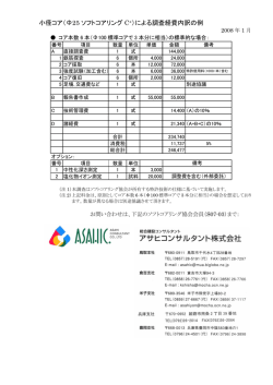 小径コア（&Phi;25 ソフトコアリング C +）による調査経費内訳の例