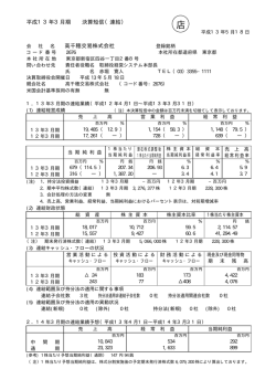 決算短信(連結)