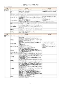 機器及びソフトウェア明細仕様書