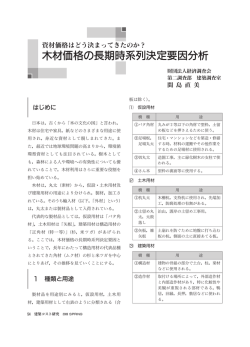 木材価格の長期時系列決定要因分析