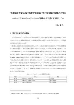 効果論研究史における限定効果論と強力効果論の関係の在り方