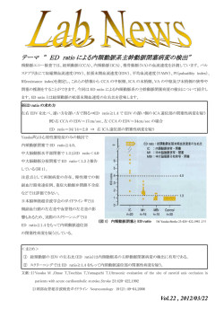 テーマ &ldquo; ED ratio による内頸動脈系主幹動脈閉塞病変の検出&rdquo;
