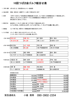10回つばさ会ゴルフ組合せ表