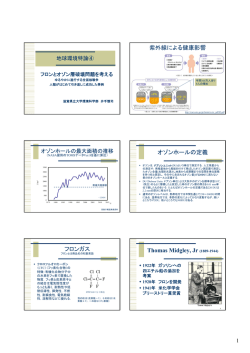 紫外線による健康影響 オゾンホールの定義 フロンガス