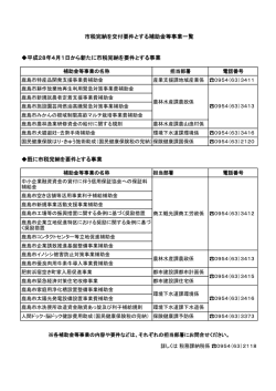 市税完納を交付要件とする補助金等事業一覧