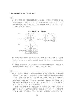 練習問題解答：第 8 章 ゲーム理論