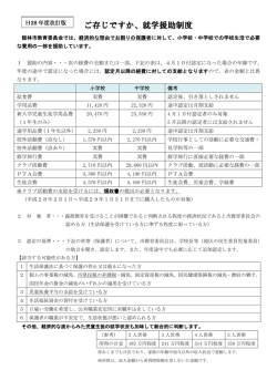 ご存じですか、就学援助制度