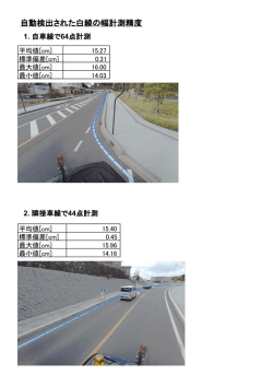 自動検出された白線の幅計測精度