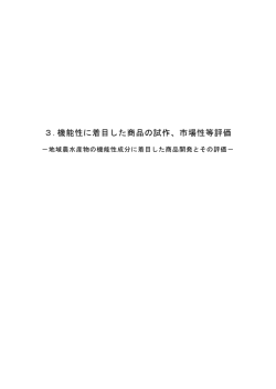 3.機能性に着目した商品の試作