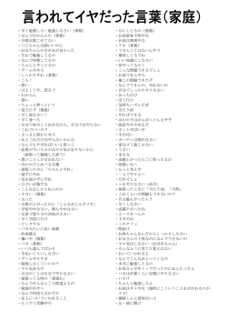 言われてイヤだった言葉（家庭）はこちらから