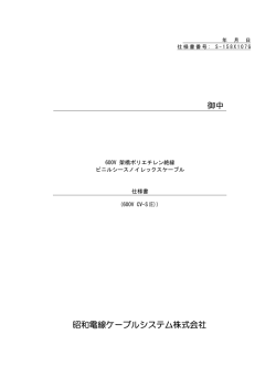 600V CV-S(E) - 昭和電線ホールディングス