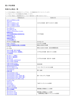 個人年金保険 取扱中止商品一覧