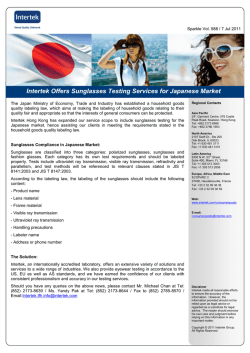 Intertek Offers Sunglasses Testing Services for Japanese Market