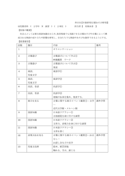 【授業要旨】 回数 題目 内容 備考 1 オリエンテーション 2 言葉遊び 言葉