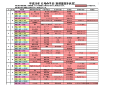 平成28年 12月の予定（各部屋空き状況）