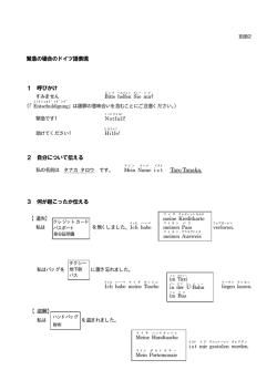 緊急の場合のドイツ語表現 1 呼びかけ 2 自分について伝える Taro