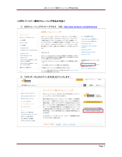 Page 1 ＜APN パートナー様向けトレーニング申込み方法＞ 1) AWS