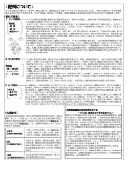 〈肥料について〉