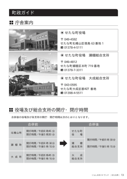 役場及び総合支所の開庁・閉庁時間 町政ガイド 庁舎案内
