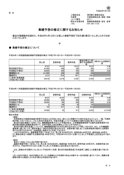 業績予想の修正に関するお知らせ - TSUDAKOMA 津田駒工業株式会社