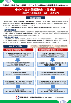中小企業労働環境向上助成金 （個別中小企業助成コース）