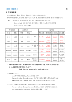 3．所有形容詞 mio miei mia mie tuo tuoi tua tue suo suoi sua sue
