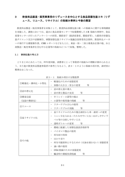 3 飲食料品製造・販売事業者のリデュースを中心と