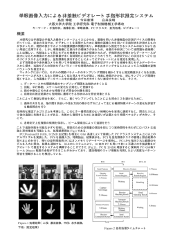 単眼画像入力による非接触ビデオレート手指形状推定システム
