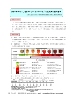 カラーチャートによるラズベリー「ヒンボートップ」の生果実の出荷基準