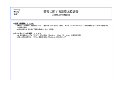 美容に関する国際比較調査