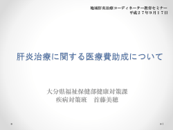 肝炎治療に関する医療費助成について