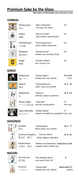 Premium Sake by the Glass