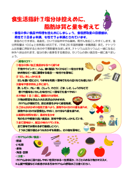 食生活指針⑦塩分は控えめに、 脂肪は質と量を考えて