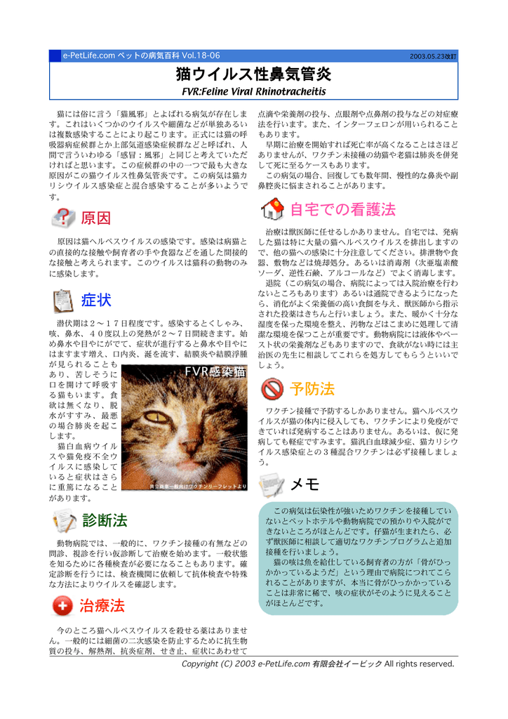 猫伝染性鼻気管炎