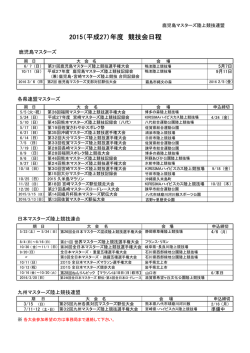 2015（平成27）年度 競技会日程