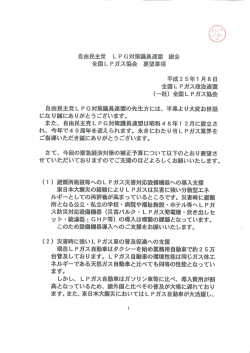 自由民主党 L PG対策議員連盟 総会 全国LPガス協会 要望事項 平成25