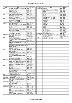 1/1 新着図書リスト(2016/08/06） 江戸川区立篠崎図書館