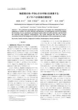 触感覚の快・不快とその手触りを表象する オノマトペの音韻の