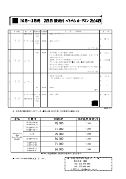 10月～3月発 2日目 観光付 ﾍﾞﾄﾅﾑ ﾎ