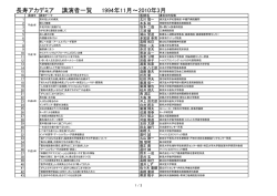 1994年11月の発足から現在までのセミナーと講演者一覧がご覧頂けます。