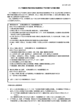 短期滞在数次査証の申請