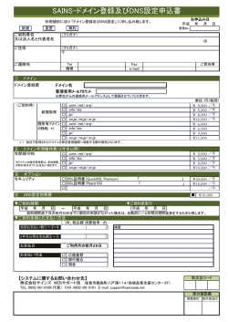 SAINS-ドメイン登録及びDNS設定申込書