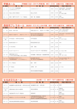 西宮市プレラホール 甲東ホール なるお文化ホール