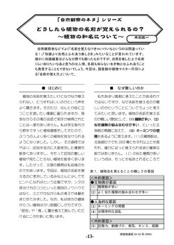 どうしたら植物の名前が覚えられるの？