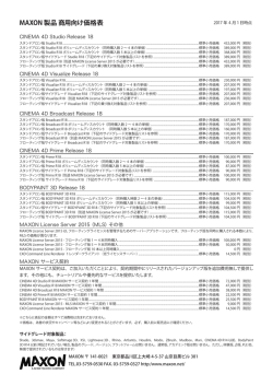 MAXON 製品 商用向け価格表