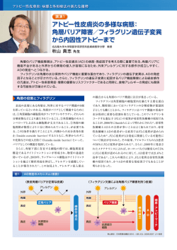 アトピー性皮膚炎の多様な病態： 角層バリア障害／フィラグリン遺伝子