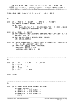 平成14年度 春期 ﾃｸﾆｶﾙｴﾝｼﾞﾆｱ（データベース） 午後Ⅰ 解答例